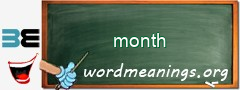 WordMeaning blackboard for month